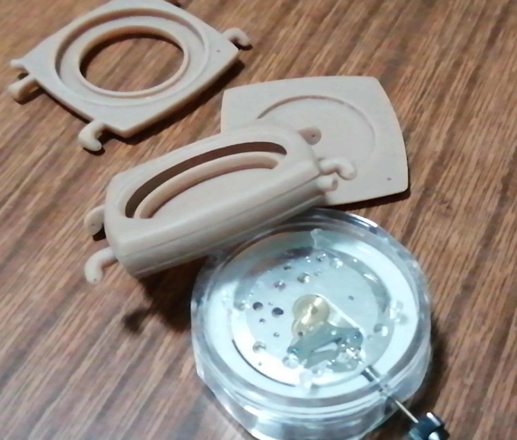 Tilted Watch 3D-printed case prototype photograph, photograph 3